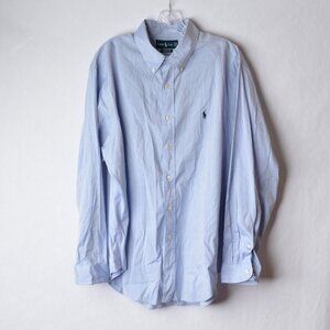 Ralph Lauren Mens 17 34/35 Light Blue Long Sleeve Button Down Shirt